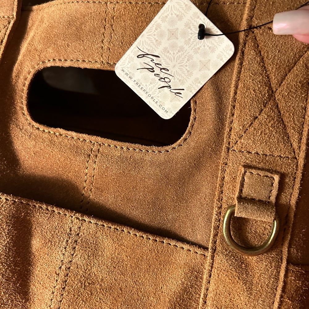Gorgeous, Free People Suede Caravan Tote bag in Cognac❤️ NWT 🔥HP - Picture 7 of 9